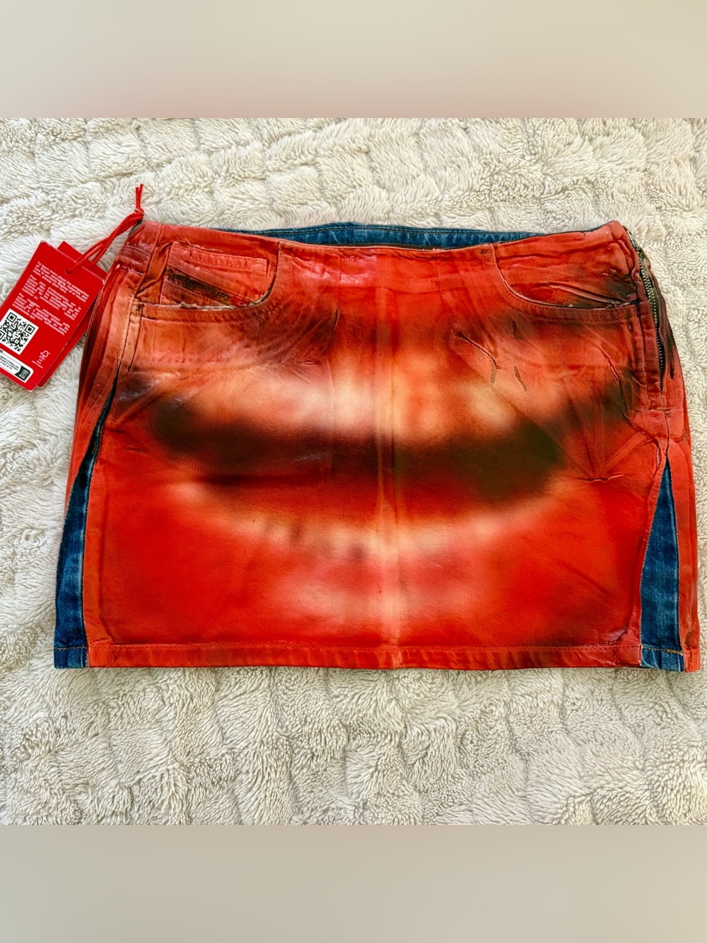 NWT Diesel De-Pra-Mini-Fsd Skirt - Red/Multicolour